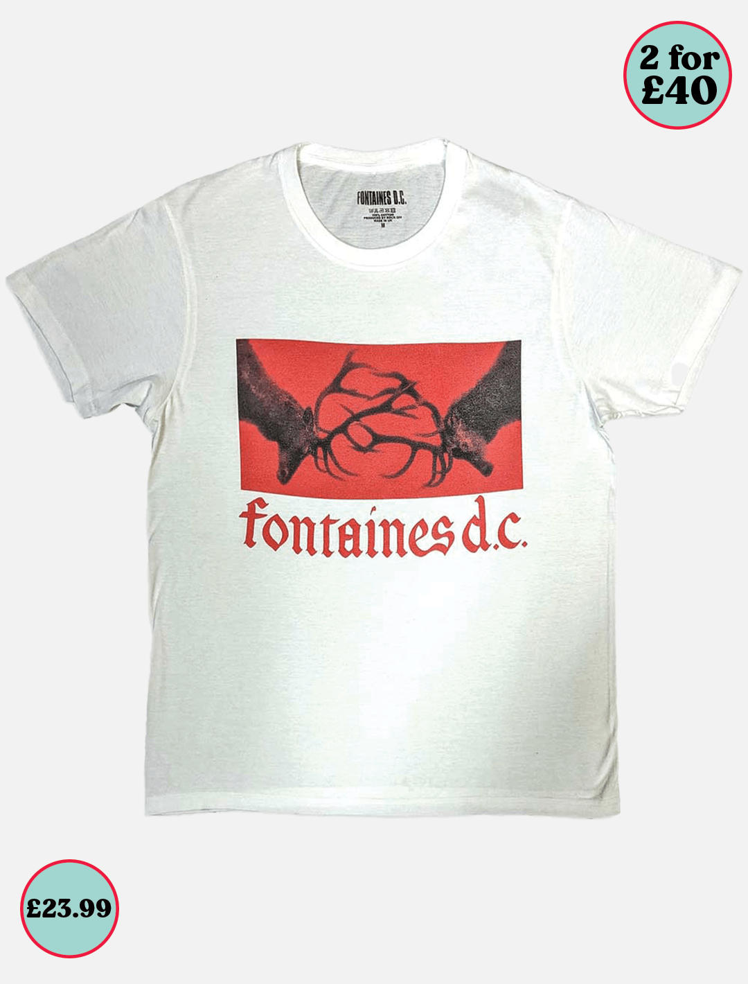 Fontaines DC Clashing Stags l White