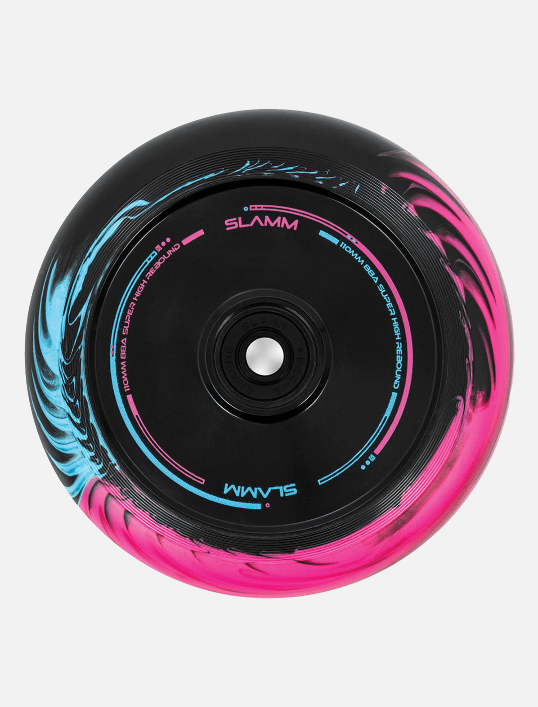 Slamm 110mm Swirl Hollow Core Wheels l Pink/Blue