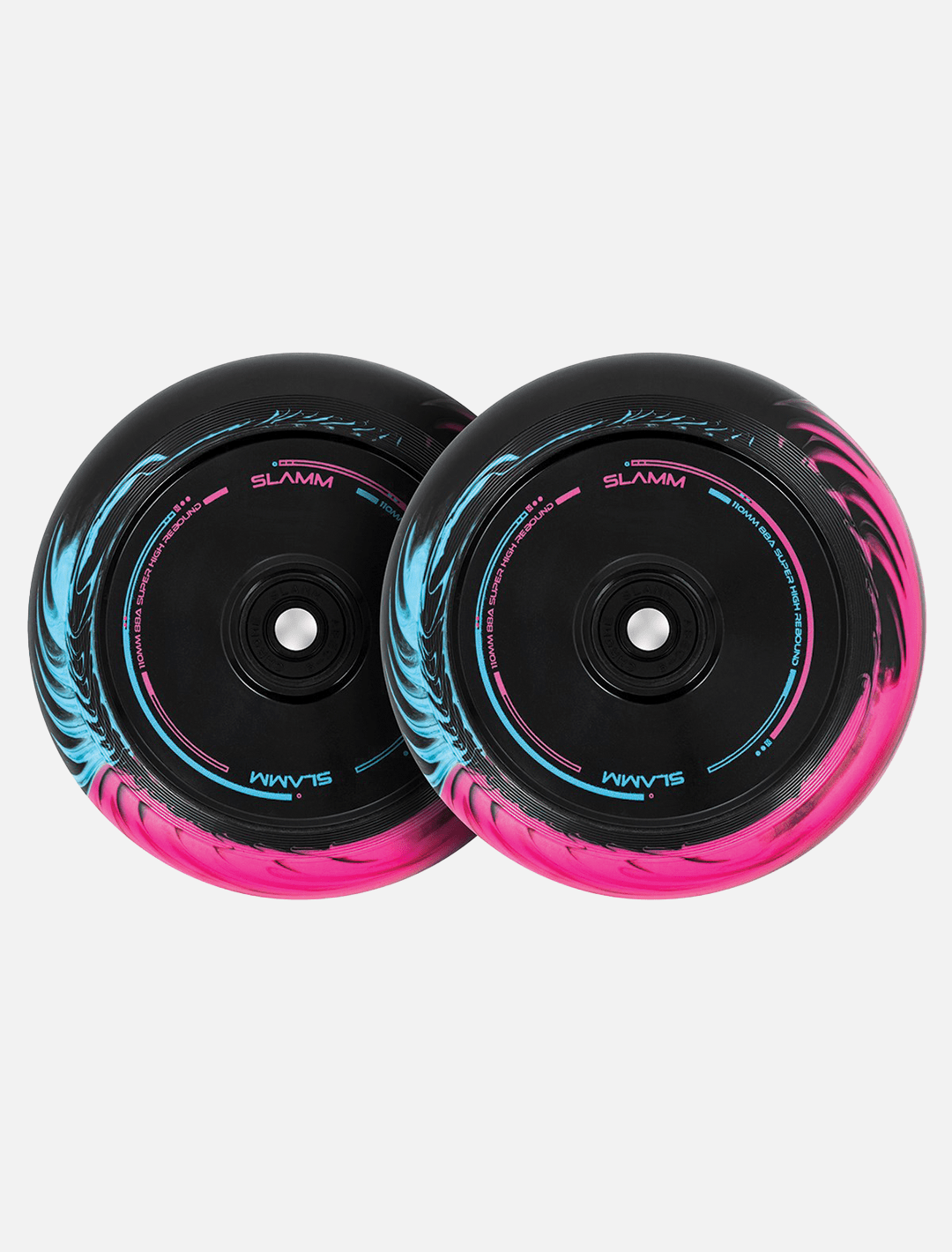 Slamm 110mm Swirl Hollow Core Wheels l Pink/Blue