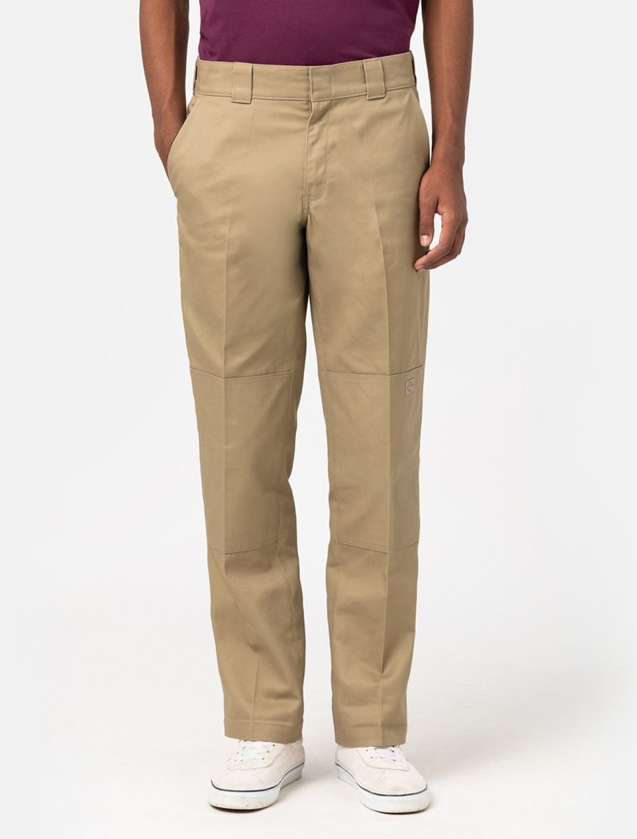 Dickies Slim Straight Double Knee Pants Khaki – The Boredroom Store