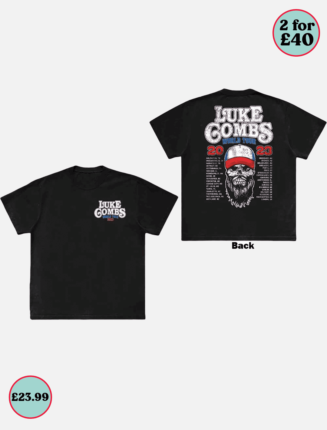 Luke combs Tour '23 Skull l Black