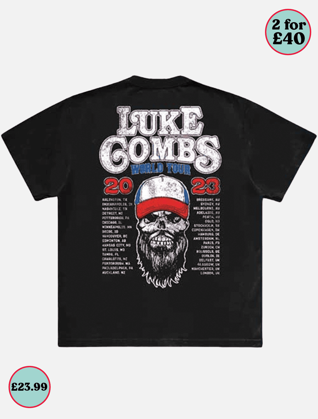 Luke combs Tour '23 Skull l Black