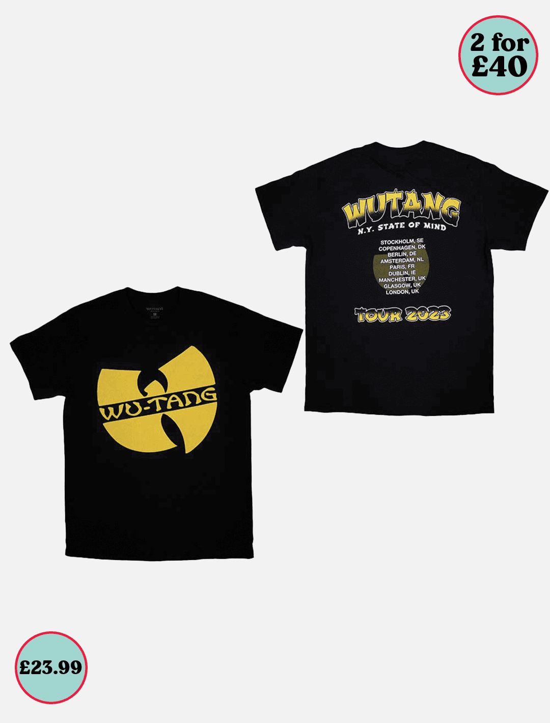 Wu Tang Clan Tour '23 Slanted Logo State of Mind l Black