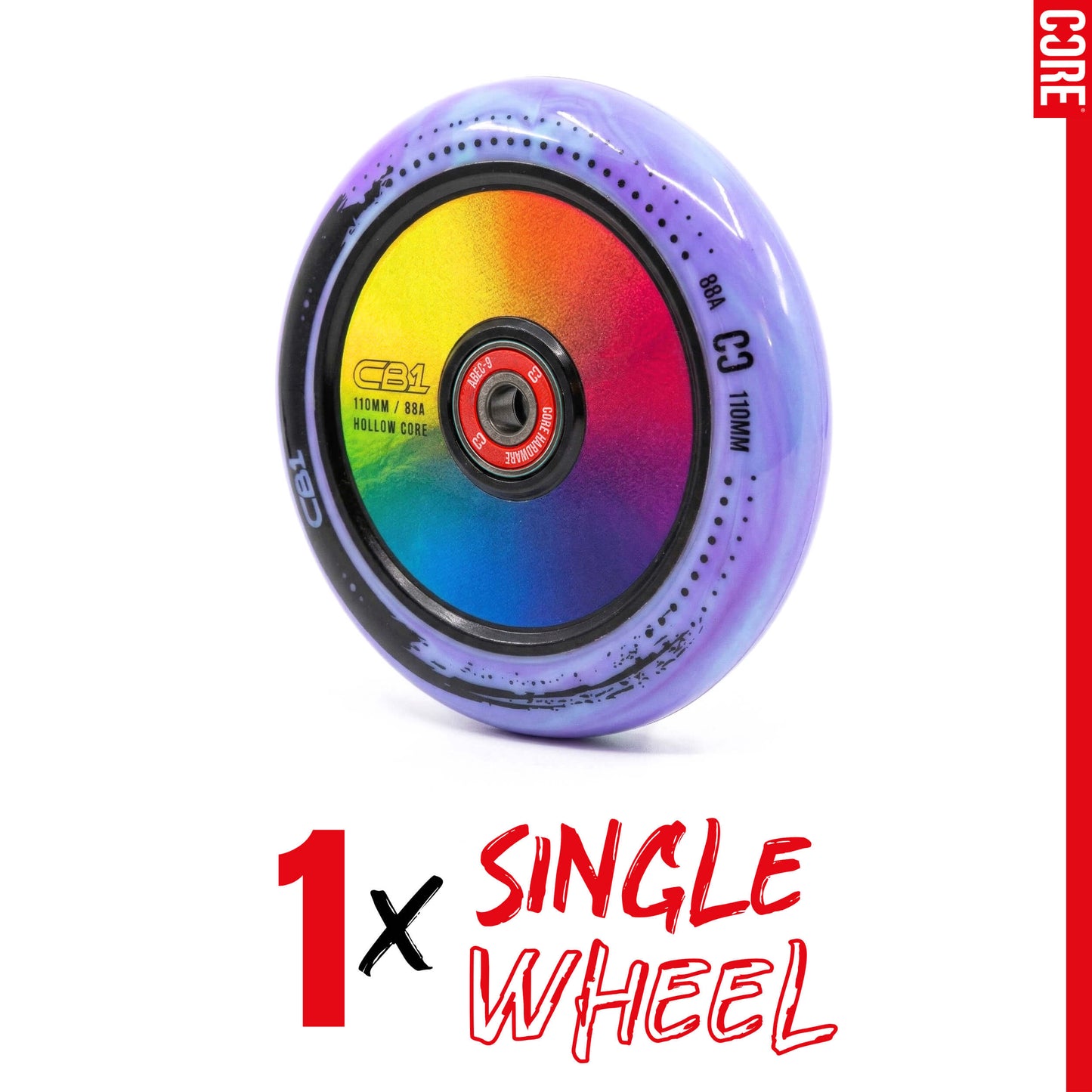 CORE CB1 Nylon Hollow Core Scooter Wheel 110mm - Black/Neo
