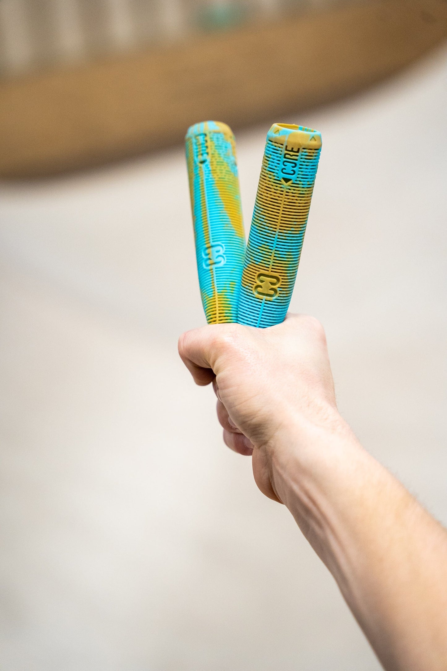 CORE Skinny Boy Handlebar Grips Soft 170mm – Beach(Teal/Gum)