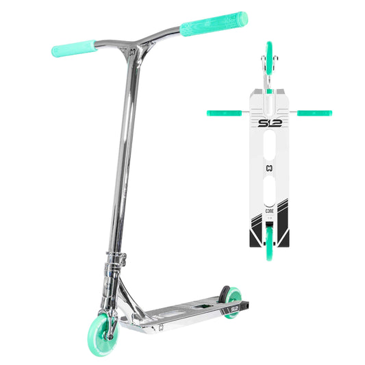 CORE SL2 Complete Stunt Scooter – Chrome/Teal -Chrome
