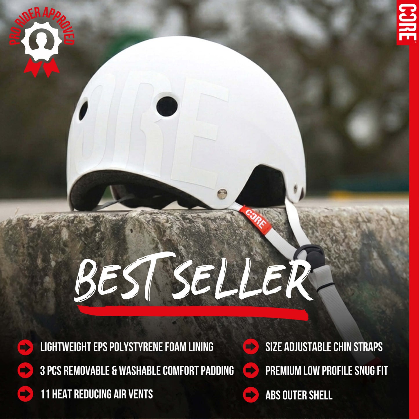 CORE Street Helmet - Stealth White