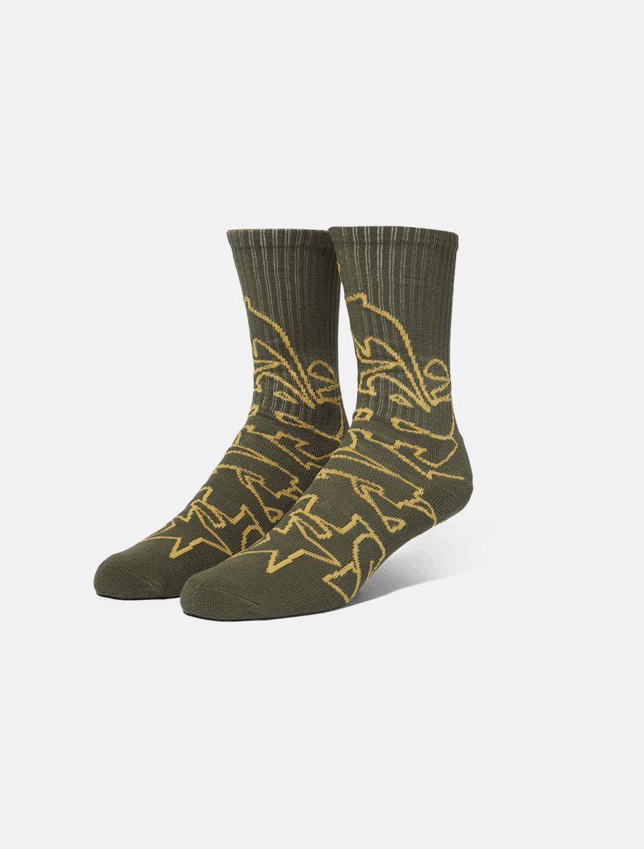 Huf Outlines Crew Sock - The Boredroom Store Huf