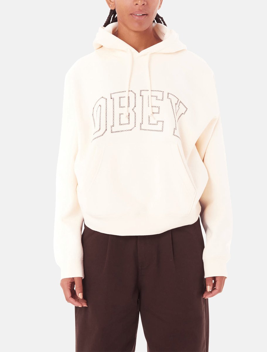 Obey Womens Cross Stitch Collegiate Hoodie - The Boredroom Store Obey