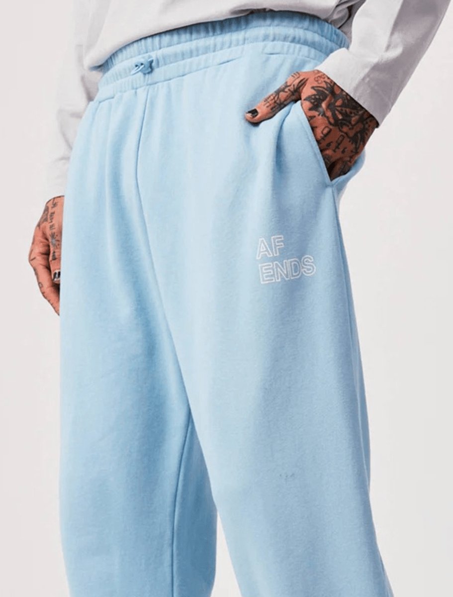 AFENDS Conditional Unisex Organic Sweat Pants | Sky Blue - The Boredroom Store Afends