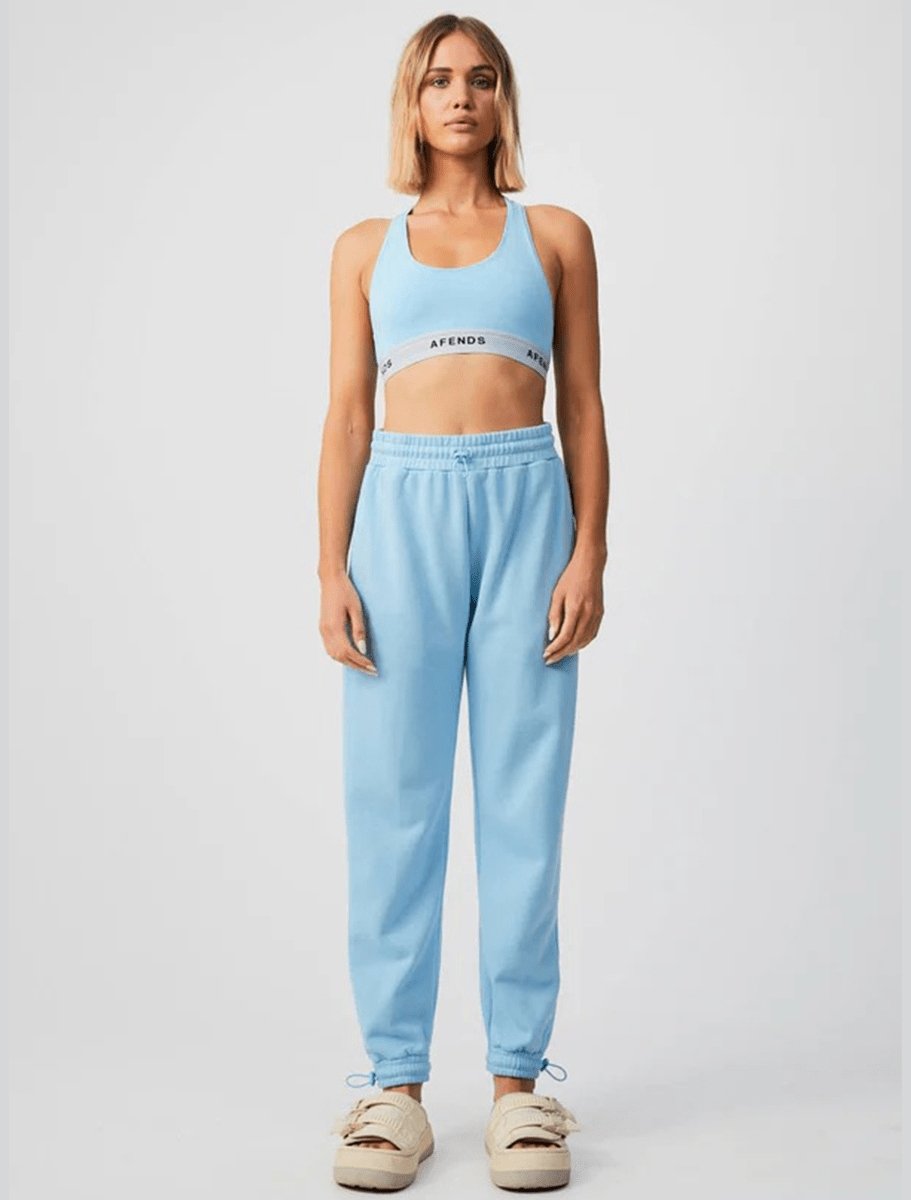 AFENDS Conditional Unisex Organic Sweat Pants | Sky Blue - The Boredroom Store Afends