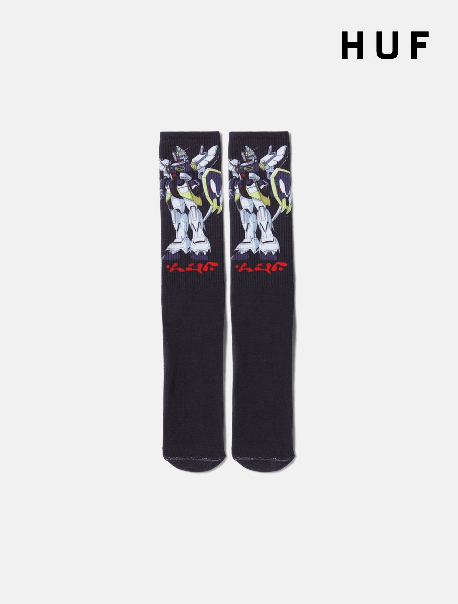 HUF x GUNDAM WING Sandrock Crew Sock | Black - The Boredroom Store HUF