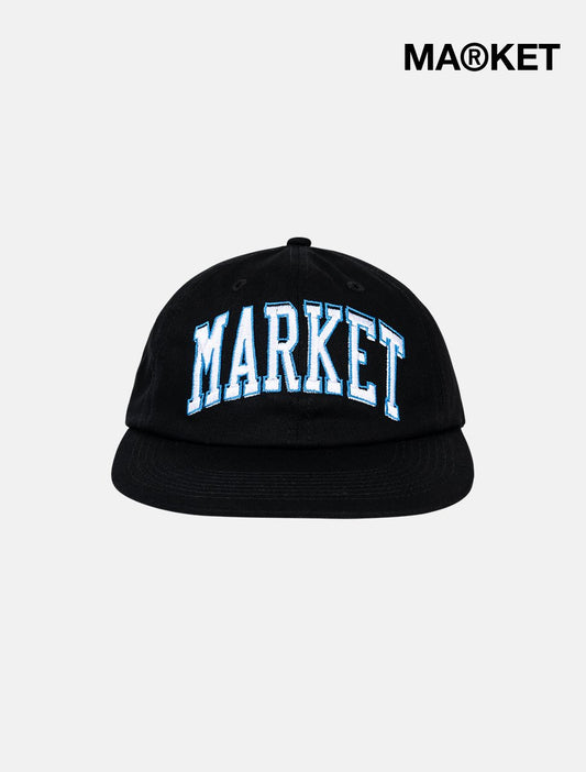 MARKET Offset Arch 6 Panel Cap | Black - The Boredroom Store Market