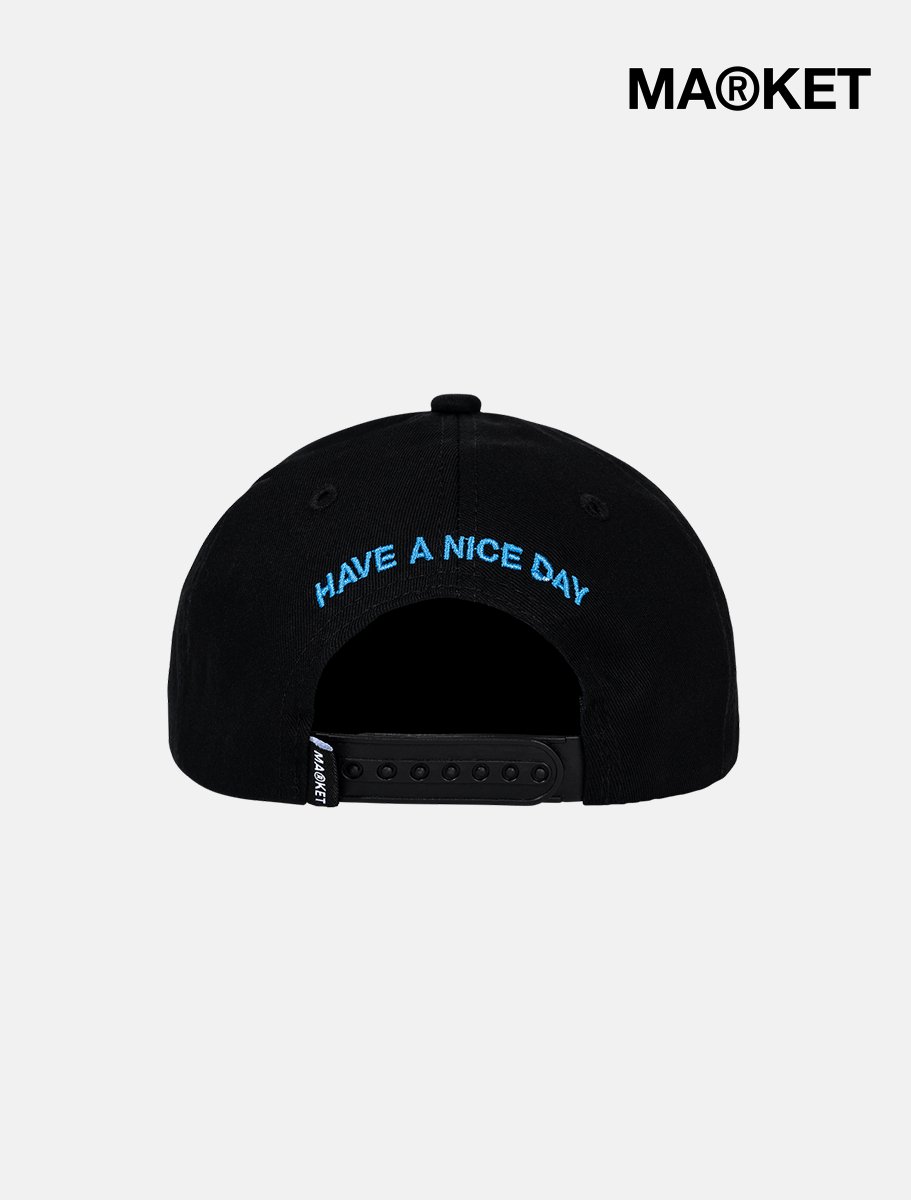 MARKET Offset Arch 6 Panel Cap | Black - The Boredroom Store Market