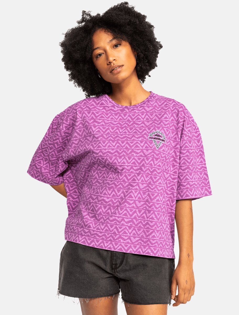 QUIKSILVER UNI Boyfriend Cropped Tee for Women | Aztec Voilet - The Boredroom Store Quiksilver