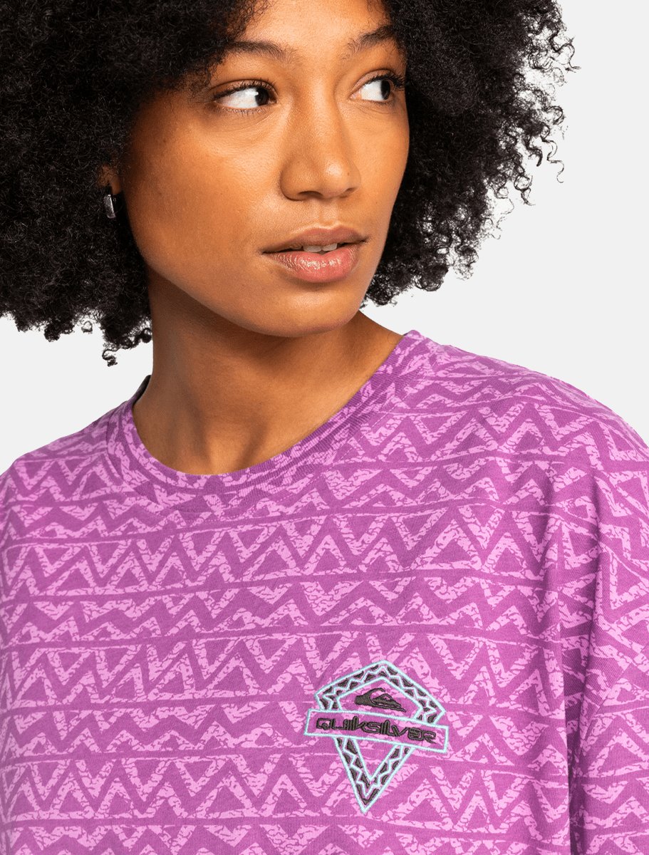 QUIKSILVER UNI Boyfriend Cropped Tee for Women | Aztec Voilet - The Boredroom Store Quiksilver