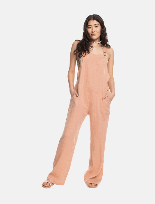 ROXY Beachside Dreaming Strap Jumpsuit | Café Creme - The Boredroom Store Roxy